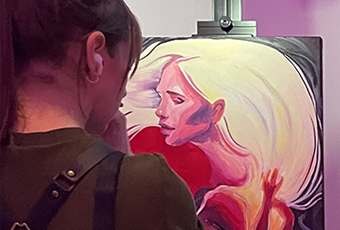 Domestic short-hair grey and white kitten